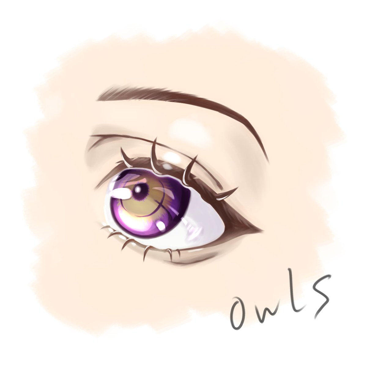 「#目だけでフォロワーさんを惚れさせる   昨日描いた目を塗りました、ちょうど良い」|owls　ゆっくり反応中。のイラスト