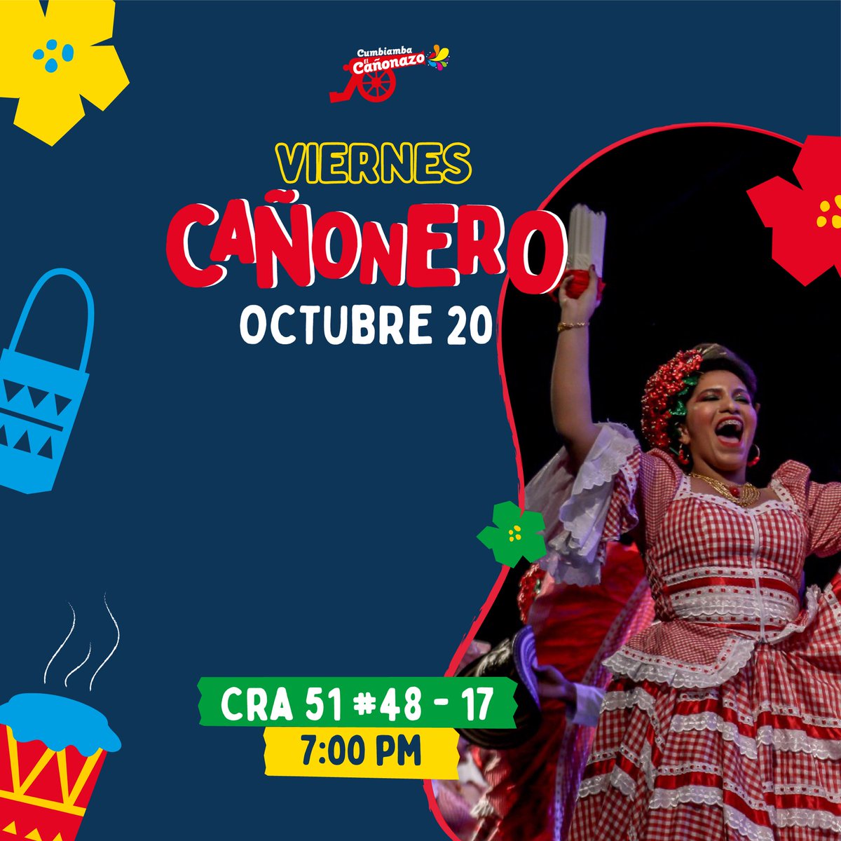 Yo quiero bailar, yo quiero gozar… ¡el Cañonazo! 🎶

Preparen el guiro, la pollera y el sombrero  porque se viene nuestro primer #ViernesCañonero 

 ¡Nuestras inscripciones están abiertas! #LaMejorDeTodosLosTiempos