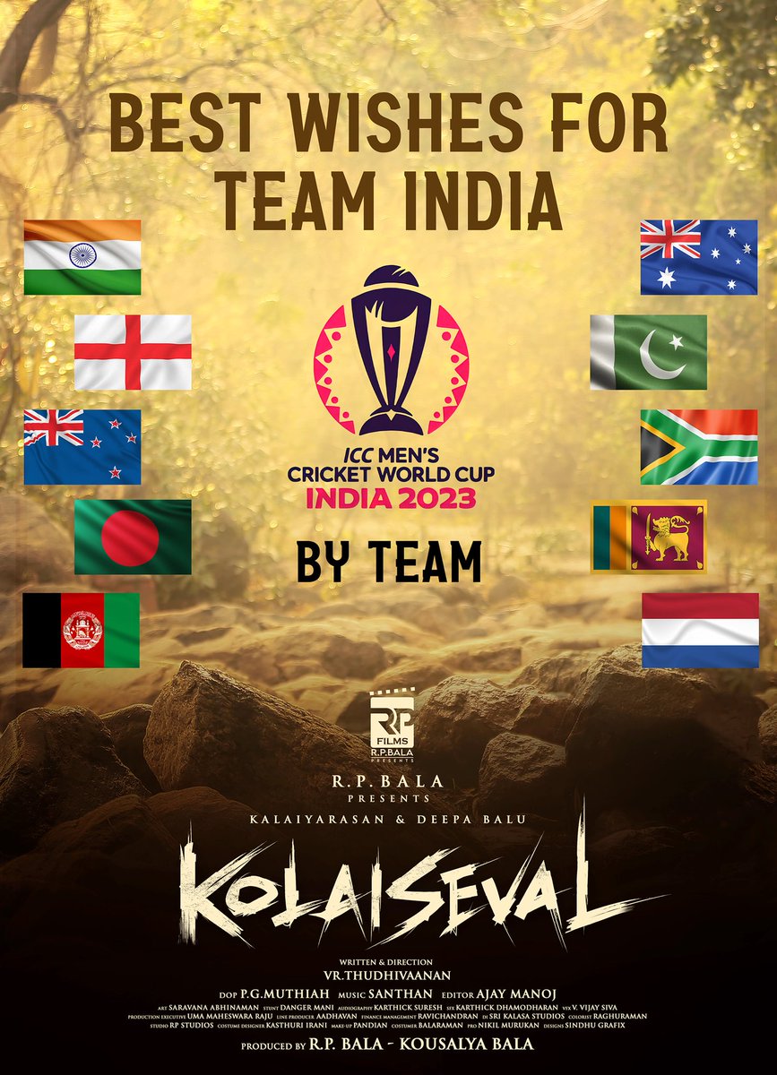 RP Films (@rpfilmsofficial) on Twitter photo Our Team #KolaiSeval wishing Team #India, Best Wishes for #ICCWorldCup2023 🏏
#WorldCup2023
#கொலைச்சேவல்
<a href="/KalaiActor/">Kalaiyarasan</a> <a href="/Dr_Deepabalu/">Deepabalu</a> <a href="/RPFilmsOfficial/">RP Films</a> <a href="/rpbala2012/">R.P.Bala RP FLIMS</a> <a href="/dirVRthudhi16/">VR.Thudhivaanan</a> <a href="/MuthaiahG/">P.G.Muthiah</a> <a href="/Bala_actor/">Bala saravanan actor</a> <a href="/an_editor_ajmj/">Ajay manoj</a> <a href="/santhanmusician/">santhanmusician</a> <a href="/onlynikil/">Nikil Murukan</a> Our Team #KolaiSeval wishing Team #India, Best Wishes for #ICCWorldCup2023 🏏
#WorldCup2023
#கொலைச்சேவல்
<a href="/KalaiActor/">Kalaiyarasan</a> <a href="/Dr_Deepabalu/">Deepabalu</a> <a href="/RPFilmsOfficial/">RP Films</a> <a href="/rpbala2012/">R.P.Bala RP FLIMS</a> <a href="/dirVRthudhi16/">VR.Thudhivaanan</a> <a href="/MuthaiahG/">P.G.Muthiah</a> <a href="/Bala_actor/">Bala saravanan actor</a> <a href="/an_editor_ajmj/">Ajay manoj</a> <a href="/santhanmusician/">santhanmusician</a> <a href="/onlynikil/">Nikil Murukan</a>