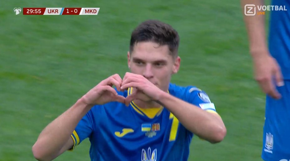 Ukraine 1 North Macedonia 0. Sudakov #UKRMKD