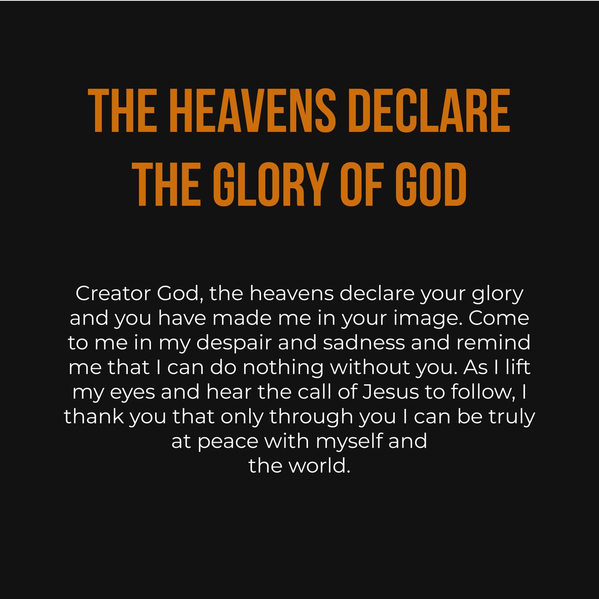 Day 7. 🙏
 
The heavens declare the glory of God... so look up. 💫

#PrisonsWeek #PrisonsWeek2023