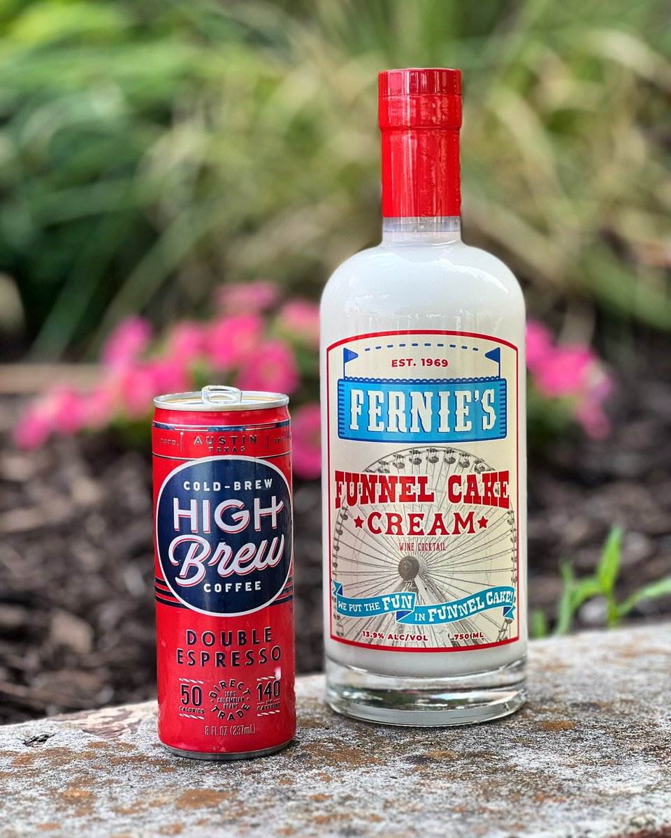 One of our personal favorite ways to enjoy #FerniesFunnelCakeCream Cocktail is mixed with a coffee beverage! 
☕️Start your mornings by using Fernie’s Funnel Cake Cream Cocktail as your creamer and end the day with an Espresso Martini! 🍸