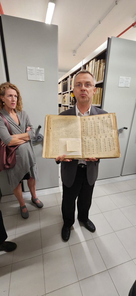 Father Danieluk and Matteo Ricci letters at the Archivum Romanum Societatis Iesu yesterday (and Fiona Griffiths).