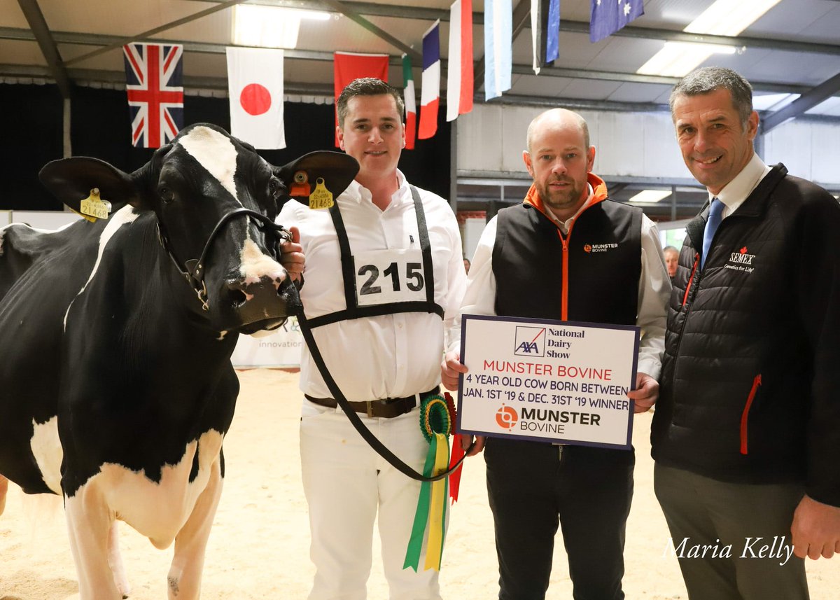 Class. 17 4 yr old cow in milk born between 1st Jan &amp; 31st Dec ‘19 Sponsored by Munster Bovine (6)

1st Eedy Doorman Fame VG 89 
2nd Wilt Elise Imp
3rd Cradenhill Eliza Imp VG 89 
4th Grangecon Dorman Paradise 1544 VG 88
5th Laurelelm Roman Brilliant 2781
6th Lisbrack Flame 18