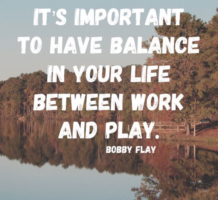 RT @BryantCPA 

It's important to have balance in your life between work and play. 
#CoreValue
#SaturdayThoughts #SaturdayMotivation #WeekendWisdom #ThinkBIGSundayWithMarsha #WorkAndPlay #Balance #GoalAchieversCommunity