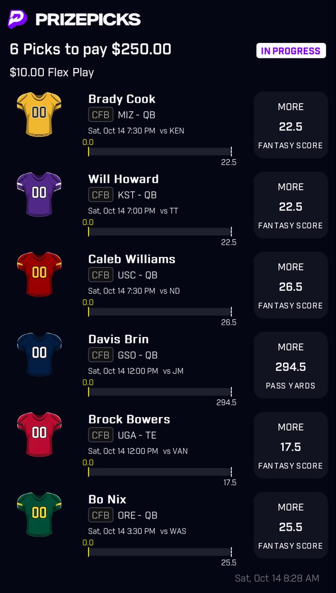 Van_ThaMAN's tweet photo. Need these QBs and Bowers to show tf out! 😈😈🔒
#prizepicks #prizepickcfb #banesquad #prizepickslocks #GamblingTwiiter https://t.co/rEwO6Ksn9A