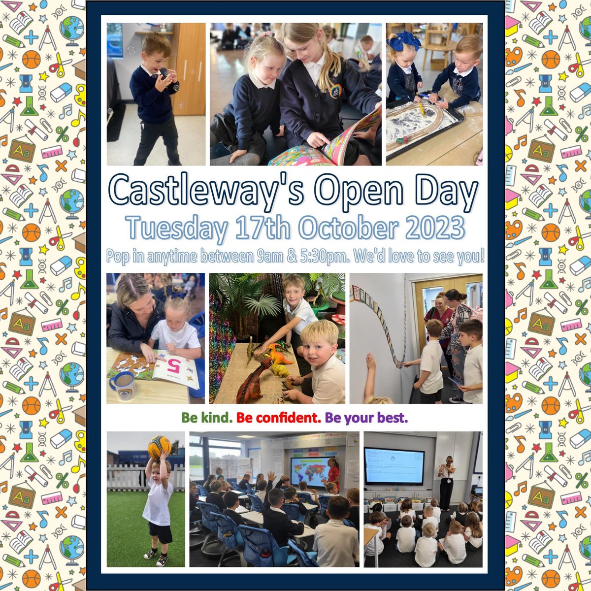 WeAreCastleway's tweet photo. Remember that it’s our first #OpenDay of the year on Tuesday showing off everything that happens at Castleway from our 2 year olds right through to Year 6. No booking necessary, just come and see what we have to offer at Castleway on a regular #CastleDay! #WeAreCastleway https://t.co/mj506blHoA