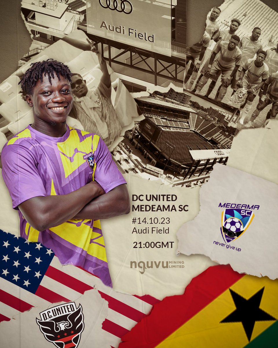 GhSpectator's tweet photo. From Tarkwa🇬🇭 to Washington🇺🇸.
It's game day as #betPawa Ghana Premier League champions Medeama SC take on DC United in a friendly @ the iconic 20,000-seat Audi Field in Washington @ 9PM

#DCUnited 
#MedeamaSC
#DCMedeama
#GhanaWeekDC 
#CapitalCityCup
#CapitalCityAfricaCup https://t.co/wntowH9VmD