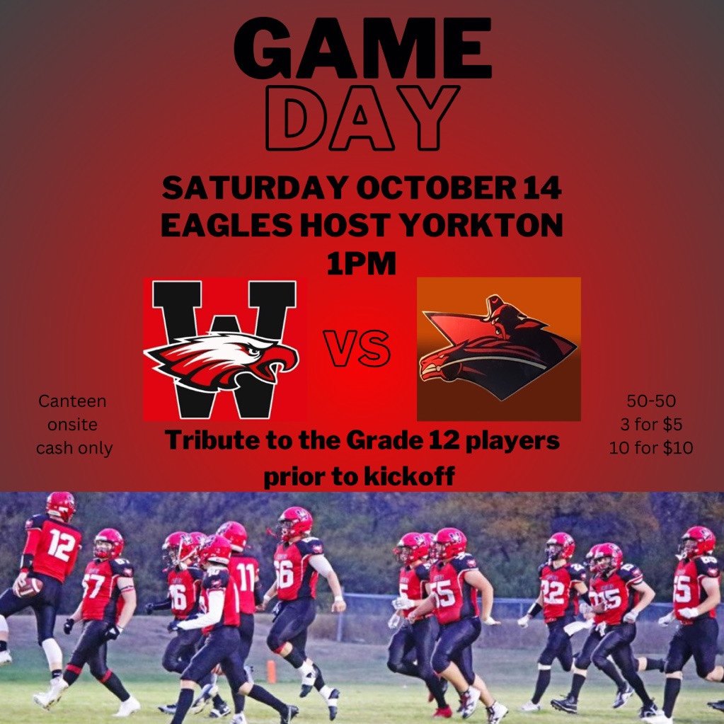 Its Game Day! Come on down to Darold Kot field and see if the Weyburn Eagles can wrap up first place in the league today with the Yorkton Raiders coming to town.