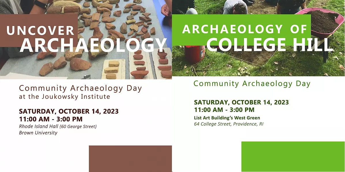 See you in an hour for Community Archaeology Day! We are here from 11-3 and can't wait to share the wonders of archaeology with you. #IAD2023 #BrownFamilyWeekend <a href="/brownarchaeolog/">Joukowsky Institute</a>
