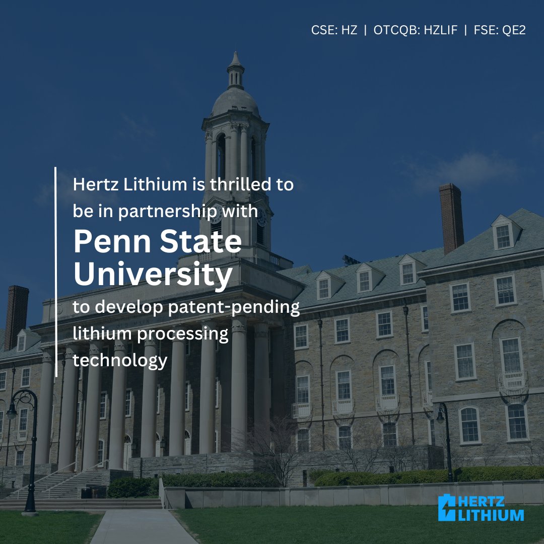 We're thrilled to be partnering with Penn State University, where we're spearheading the development of patent-pending lithium processing technology. 

$HZ $HZLIF #InnovationPartnership #SustainableEnergy