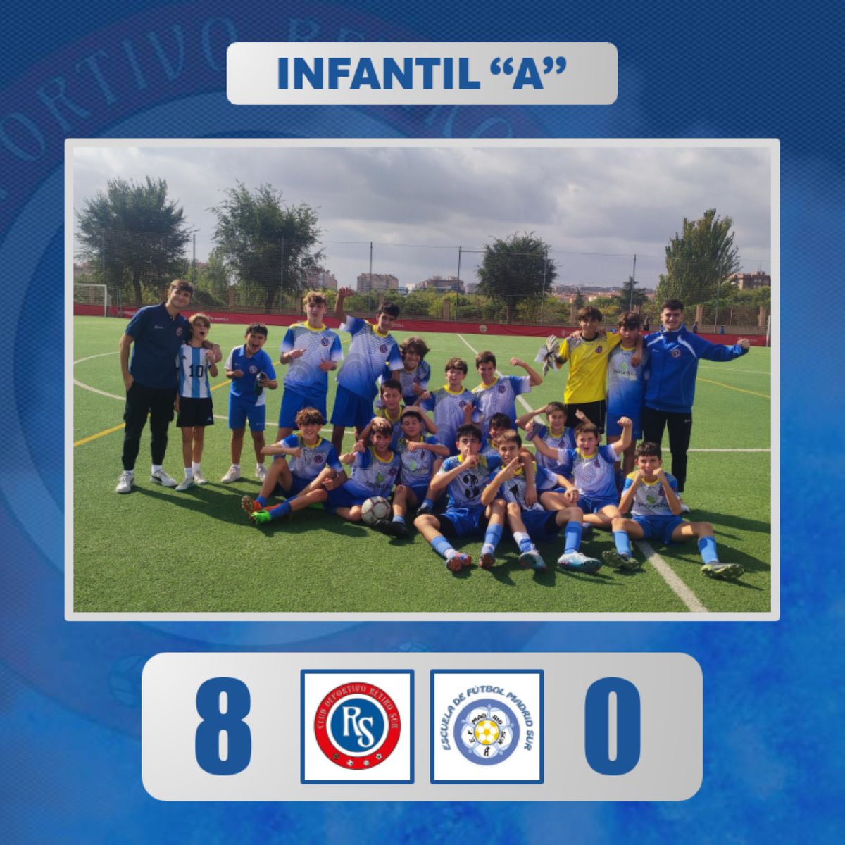 cdretirosur's tweet photo. Victoria también del infantil A mostrando una gran versión ante el Madrid Sur y llevándose los primeros puntos de la temporada.
⚽⚽⚽ Landa
⚽⚽ Pablo P.
⚽ Luis P.
⚽ Alvarito 
⚽ León 

#ForzaRetiro 🔵⚪ https://t.co/BtwrbVq95G