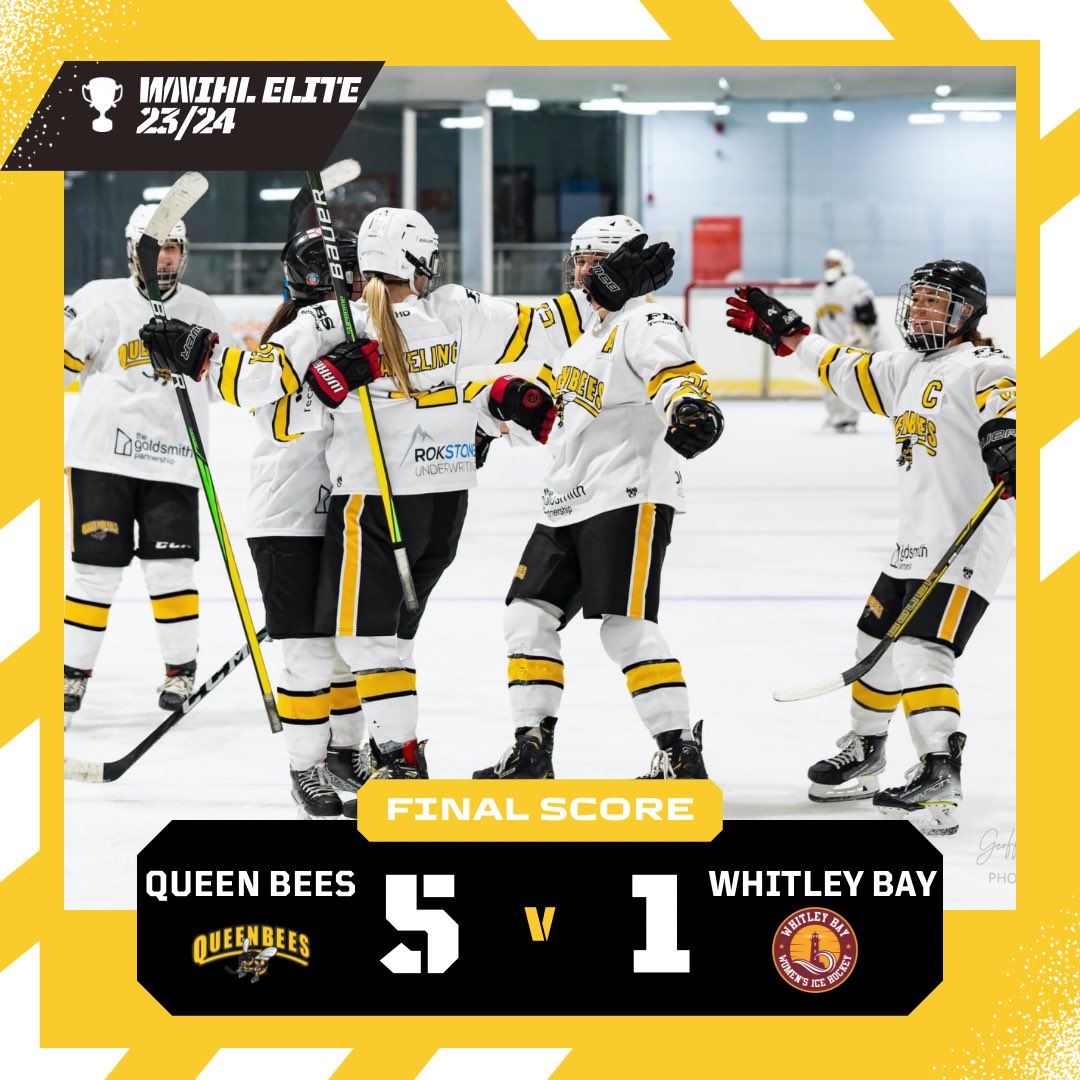QueenBeesHockey's tweet photo. A third win for the QB’s! 
Goals from Cartwright x4 and Fay.
First QB goal for Abi Fay!
Player of the game - Rachel Cartwright 

#QueenBees | #Elite https://t.co/EJ4rTxwXXU