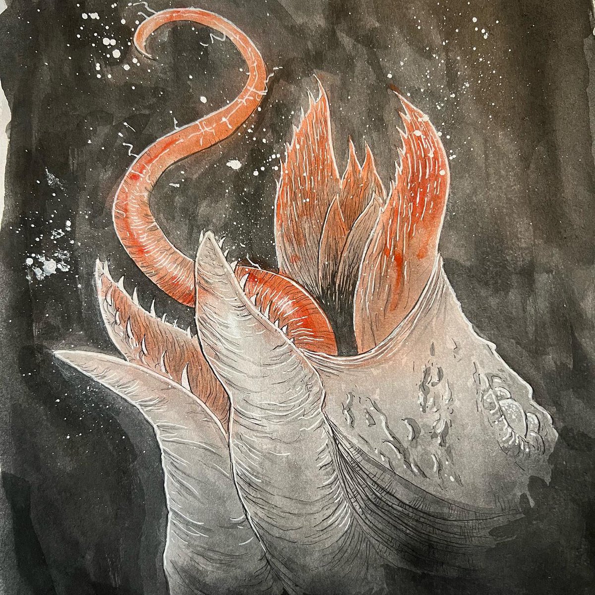 Templesmith's tweet image. Helltober day 14: Gwoemul

A very mouthy critter

#gwoemul #thehost #helltober