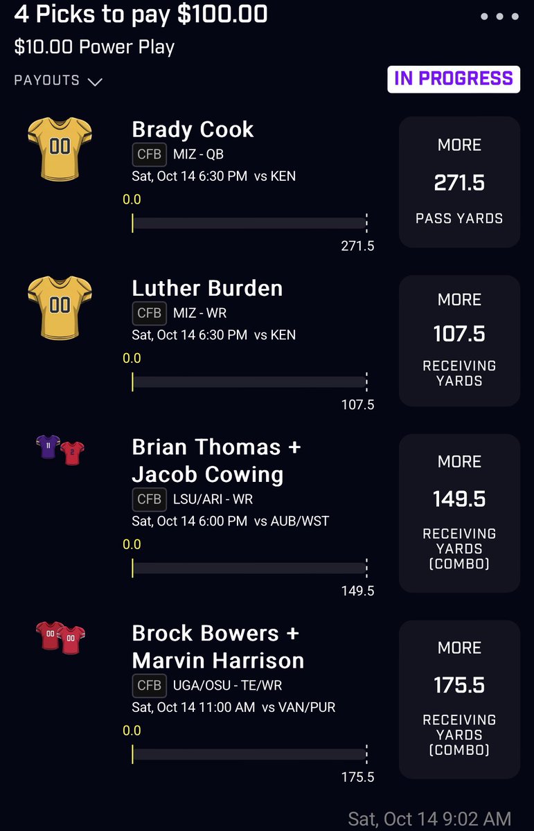 StroudMarc46881's tweet photo. Another slip for today ❤️🤞🏾. Hoping we hit like a virgin on guys night out 😂🤷🏾♂️…LETS GET IT !!!!!!!
#PrizePicks #PrizePicks #prizepicklocks #prizepickcfb #CFB https://t.co/AxfNZTBT2K
