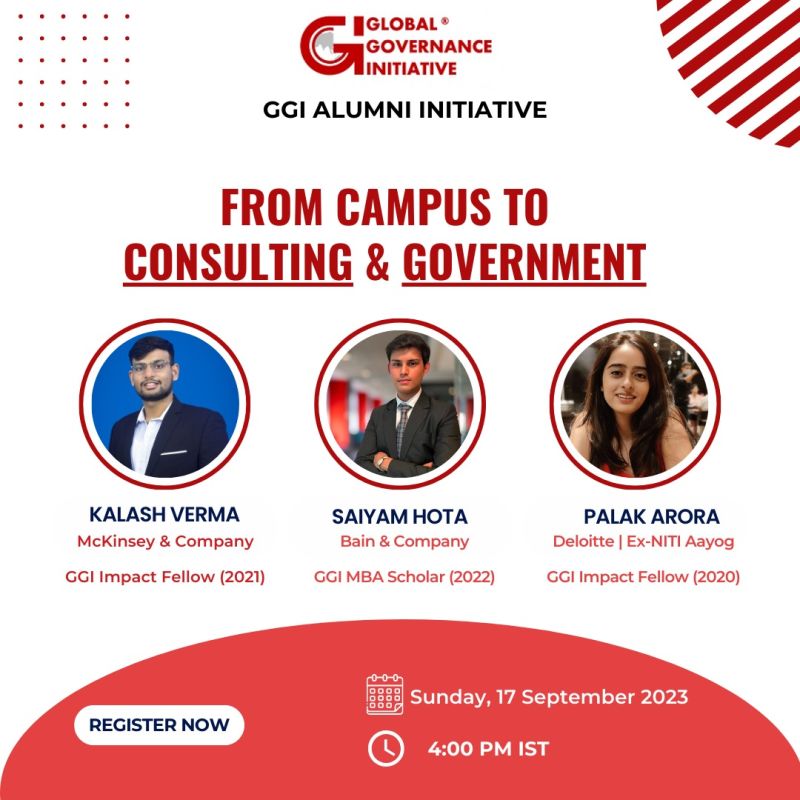 The recording of the free GGI alumni webinar is out- From Campus to Consulting. Catch our GGI alumni from McKinsey & Company, Bain & Company here-lnkd.in/ddESUgyQ #GGIbound #KnowledgeisPower