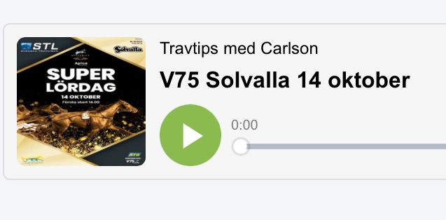 MinAndel's tweet photo. PODDEN ÄR TILLBAKA!! 

Lyssna på avsnitt 1 med - Travtips med Carlson

Dagens V75 gås igenom tillsammans med gästen Christer Häggström, hästägare, uppfödare och tidigare medlem i Solvallas styrelse. 

#Speltips #Travpodd #Hästar #V75tips #Trav #Ravit #ATG  https://t.co/ktKp5pTEb2 https://t.co/nMcNpnnRNz