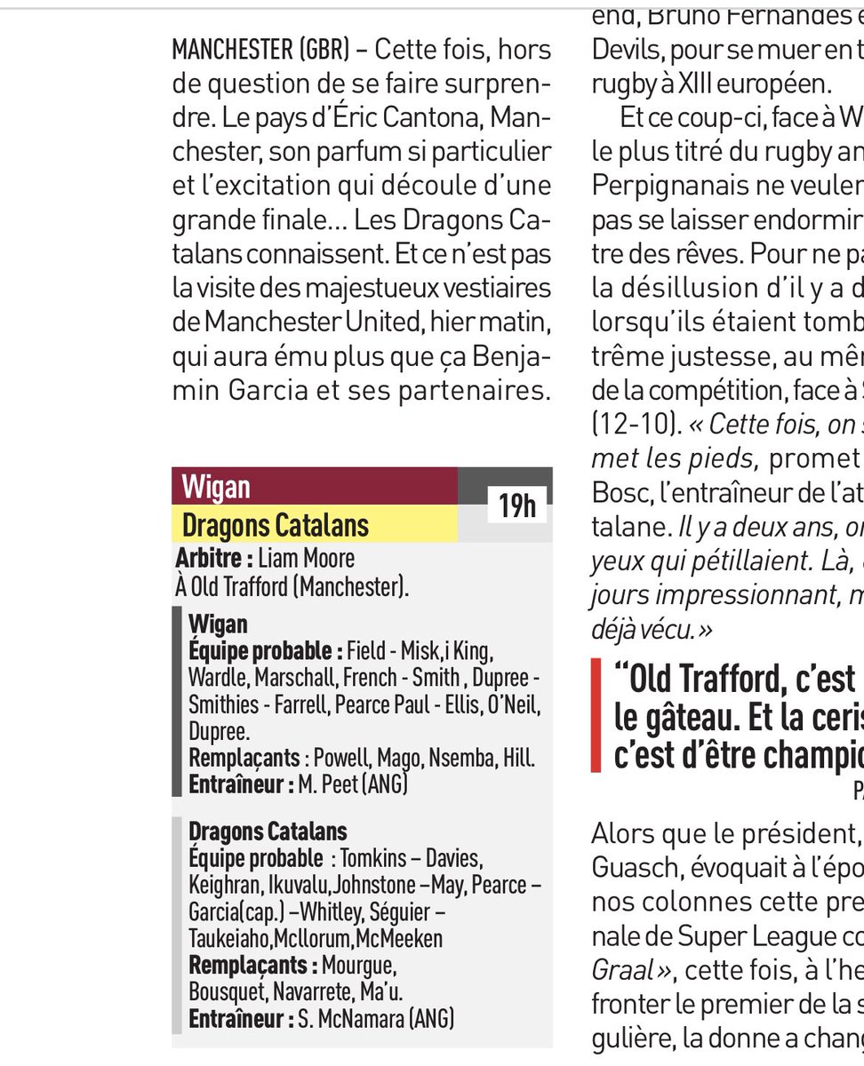 erikbielderman's tweet image. RV ce soir à 19h00 sur #lequipelive pour vivre en direct la finale de la #superleague de rugby à XIII @DragonsOfficiel v. @WiganWarriorsRL