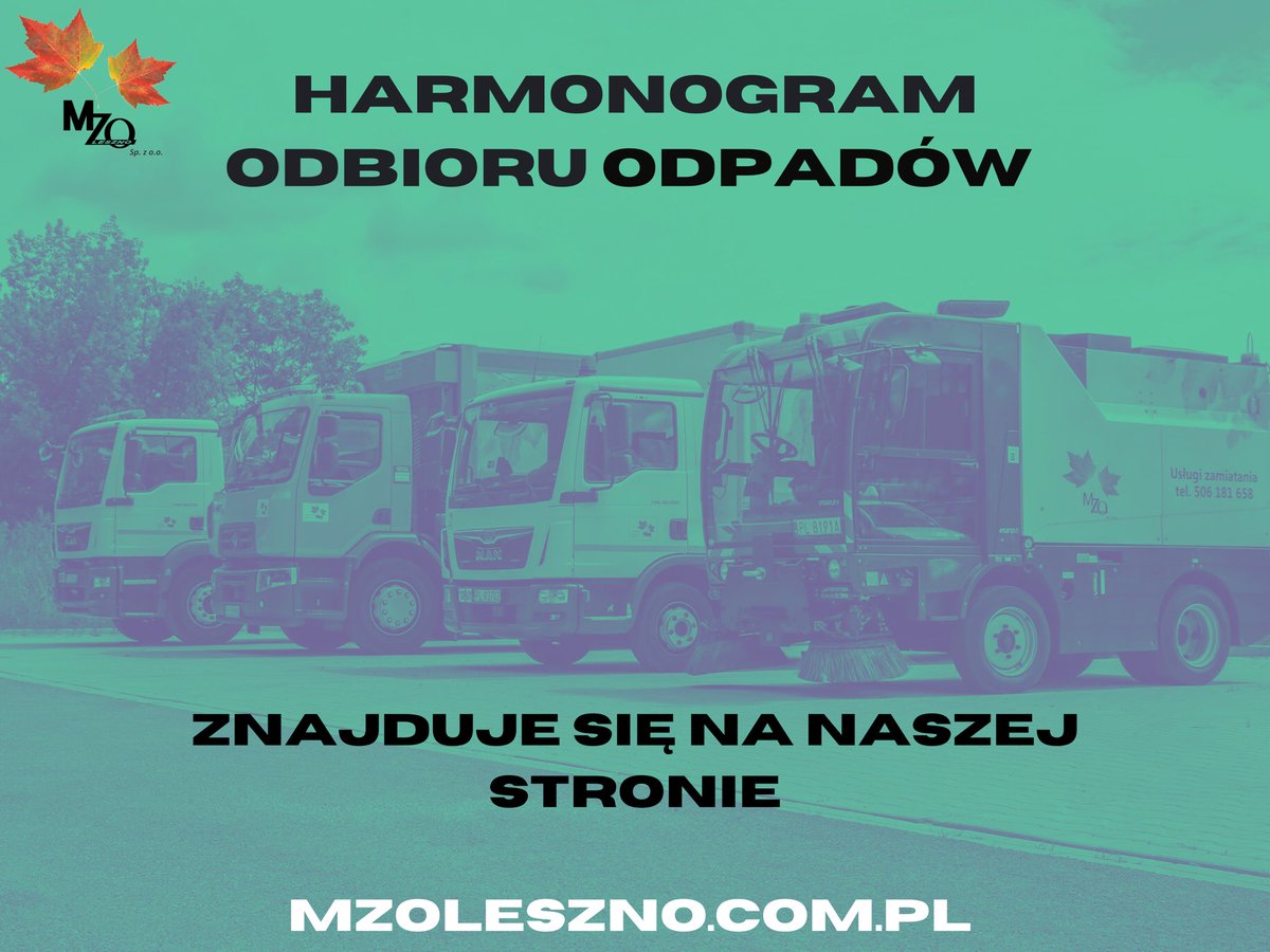MZO_leszno's tweet photo. Przypominamy❗️, że kompleksowy harmonogram odbioru odpadów dla mieszkańców miejscowości obsługiwanych✅ przez MZO Leszno, 
znajduje się na naszej stronie pod linkiem⤵️

https://t.co/SzFuyBp86C https://t.co/zI3BZCDptt