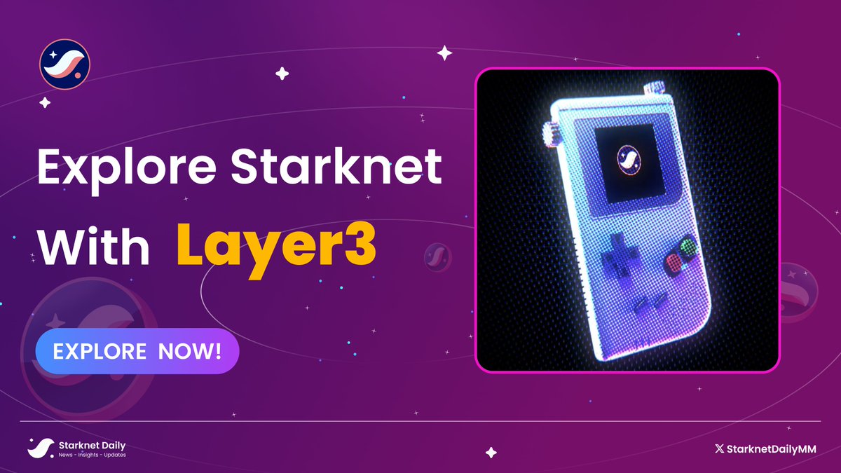 StarknetDailyMM's tweet photo. 🔥 Uncover the secrets of @Starknet with @layer3xyz! 

🚀 Dive into the world of crypto exploration and earn NFTs on your journey. 

👉 Start your quest now at: https://t.co/GUqkDXTw5h

#Starknet #StarknetDaily https://t.co/PfH8OGPH73
