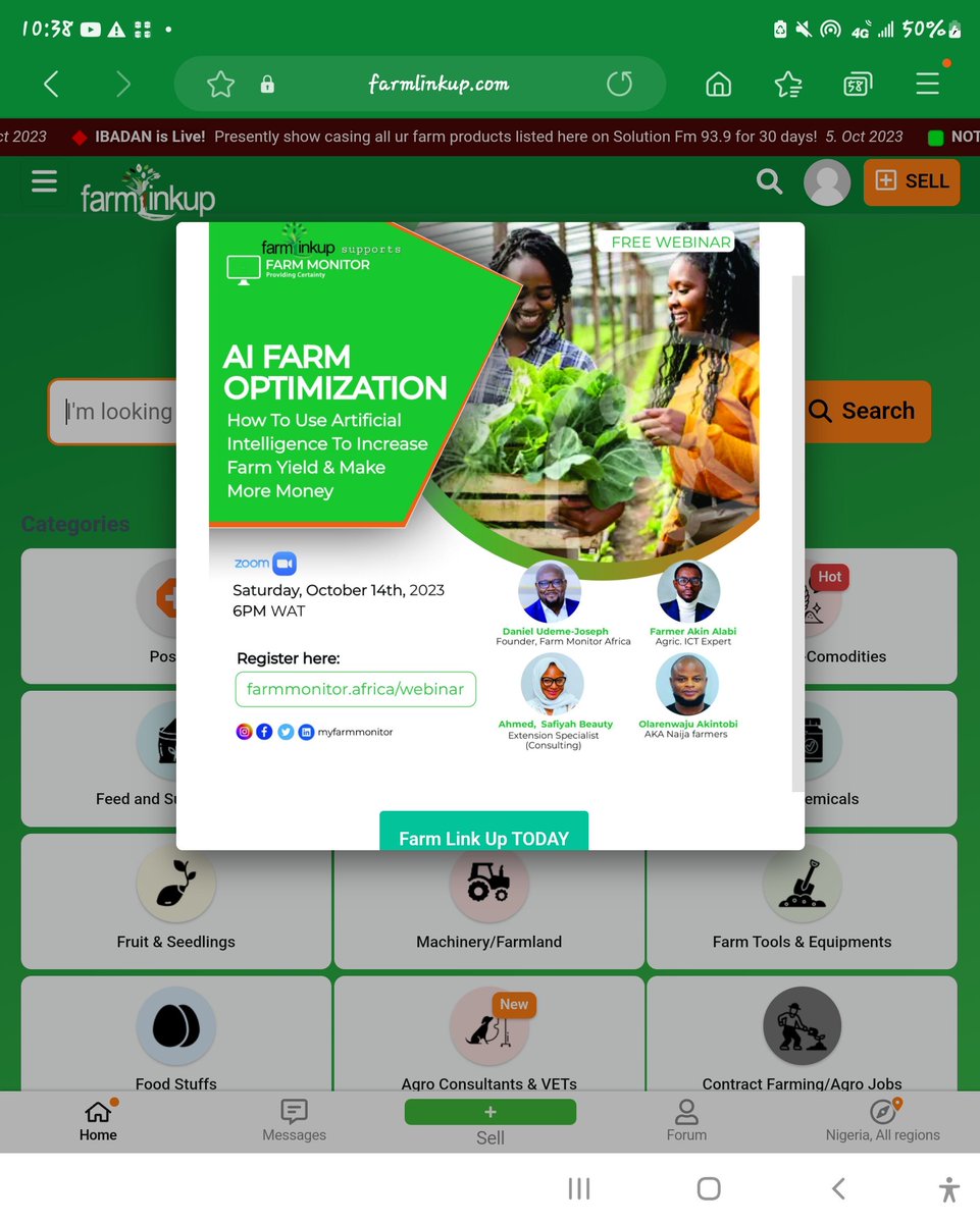 farmlinkup's tweet photo. We support! #aifarm  join the webinar today. We are in. 
 @FAO @Nig_Farmer  @myfarmmonitor @farmlinkup  we link everything farming, Agriculture to the consumers..
https://t.co/Dum7uDuJOj https://t.co/eapl6c8vZY