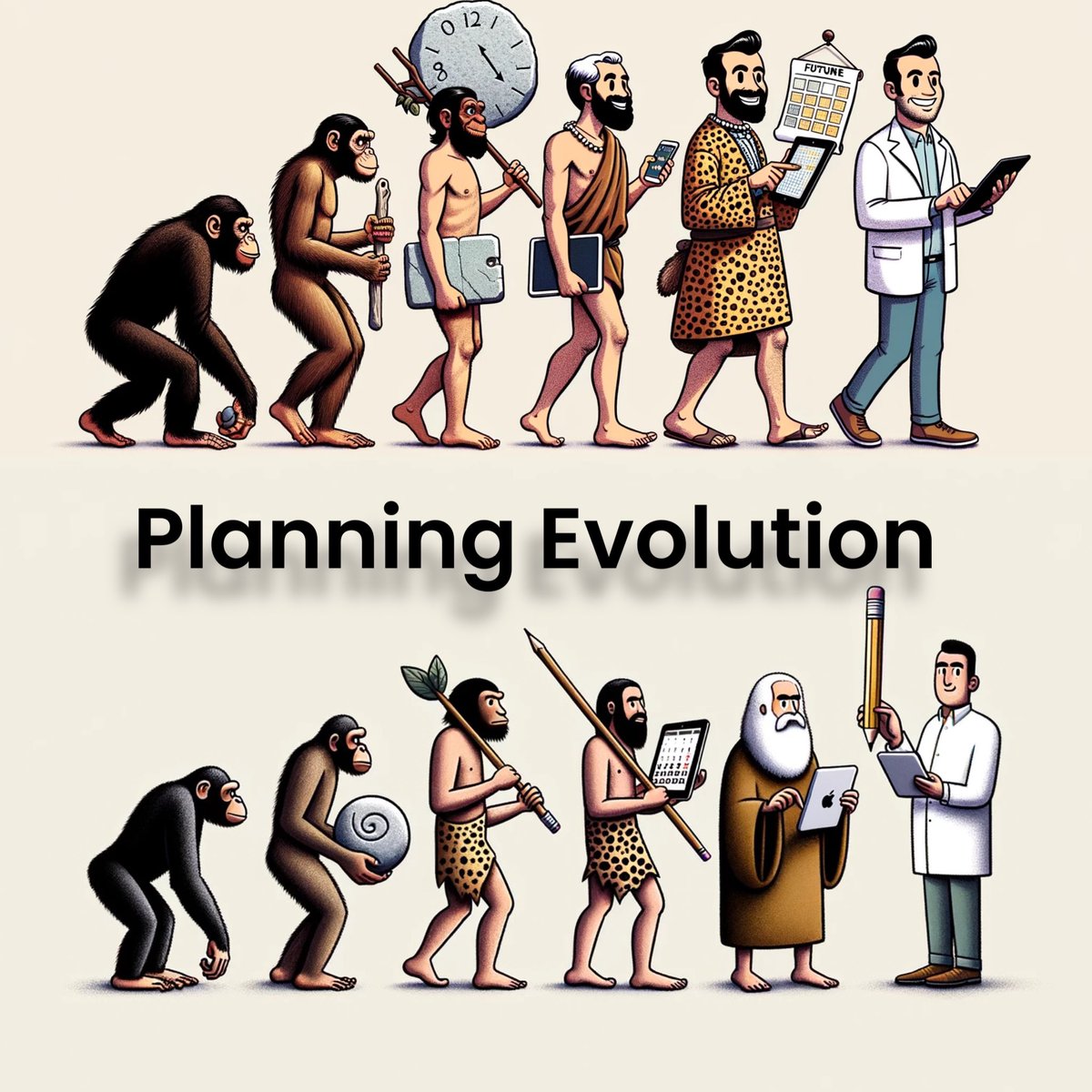 "What was your first-ever planner? 🤔 From cave wall markings to today's digital tools, the journey of planners is incredible! Our ancestors marked time; we now organize every moment digitally. Dive into the world of #PlannerEvolution. 🕰️➡️📱 #DigitalPlanning