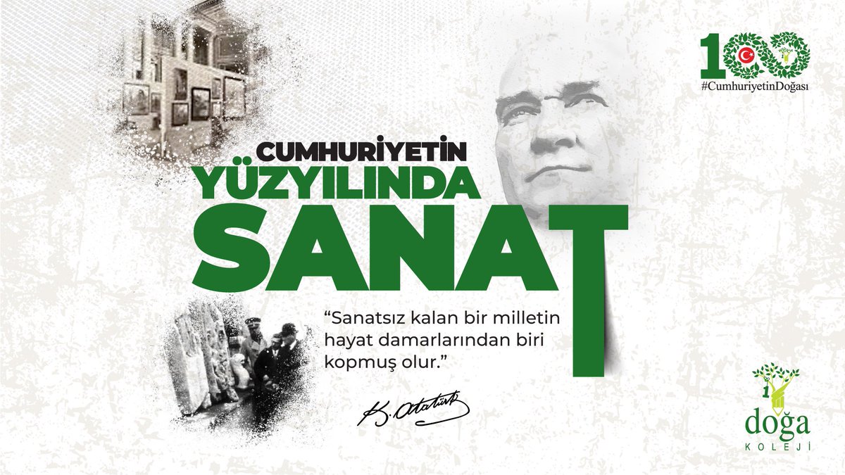 #CumhuriyetinDoğası
Mustafa Kemal Atatürk, Türk milletinin kültürel mirasını ve sanatsal zenginliğini koruma, geliştirme konusunda büyük bir kararlılıkla hareket etmiştir. Sanatın, milletin değerlerini ve özgün kimliğini yaratıcı bir şekilde ifade etme aracı olduğuna inanmıştır.