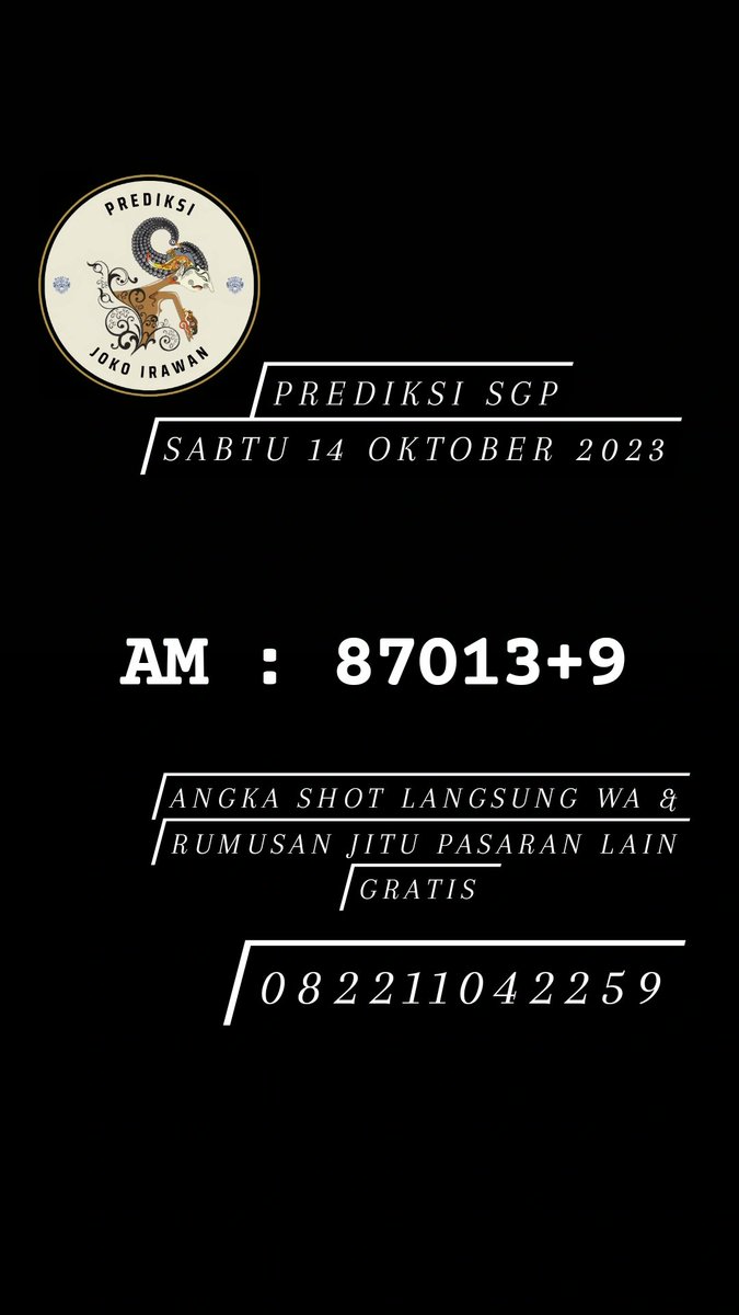 Irawan_Joko8's tweet photo. Langsung gas SGP
#HamasTerrorist #angkatogel #togelonline #Singapore #sgpools #Isarael #attentat #prediksitogel #IsraelFightsBack https://t.co/pzjEciFytI