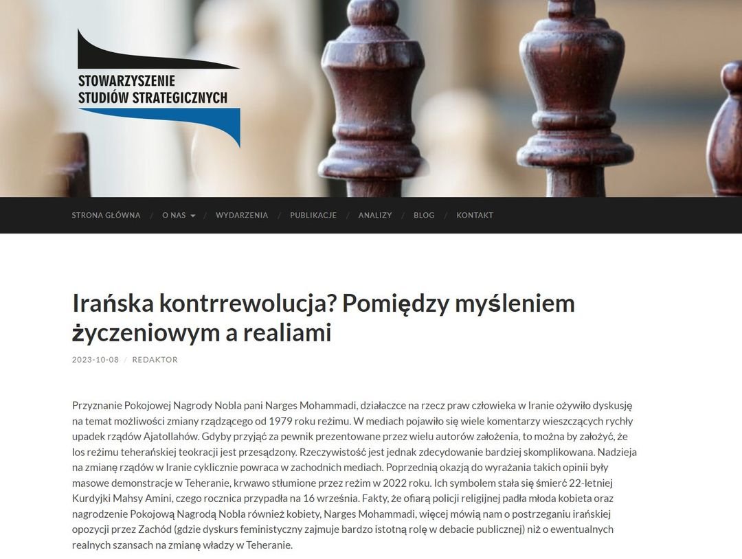 StowStudStrateg's tweet photo. Wydarzenia z poprzedniego weekendu otworzyły kolejny rozdział w dyskusji o roli Iranu na Bliskim Wschodzie. W tym kontekście dr hab. Aleksander Głogowski, prof. UJ stawia pytanie na temat możliwości zmiany rządzącego od 1979 r. reżimu.
https://t.co/TQi9X6keNt https://t.co/EW8nVem9Ik