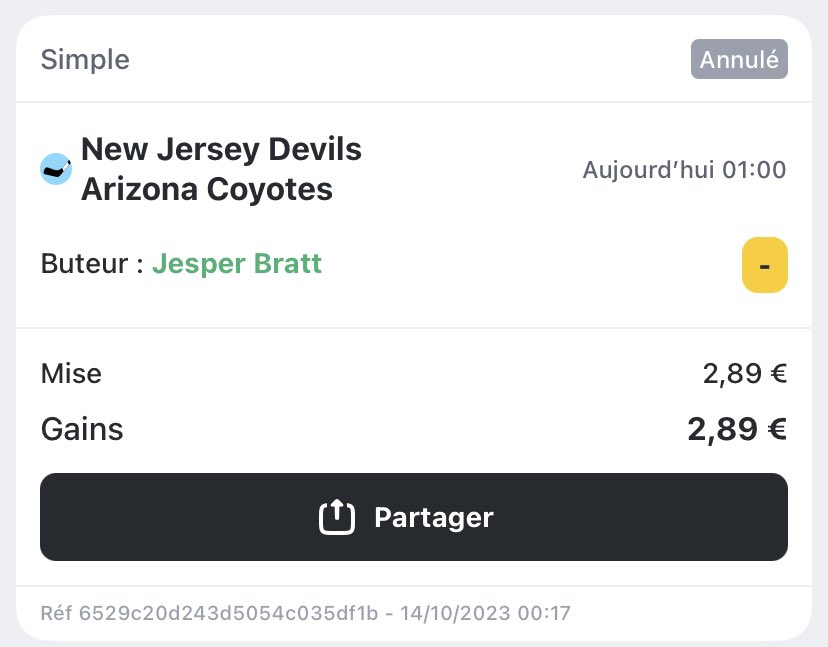 PierreAntoineDl's tweet photo. @Betclic pouvez vous me dire pourquoi le pari a t’il été annulé ? https://t.co/EGddiNZZuj