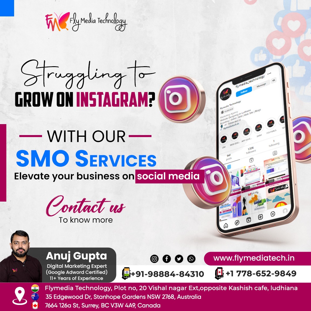 Struggling to grow on instagram? With our-SMO services Elevate your business on social media Contact us ☎0478255522 flymediatech.com.au #SocialMediaAdvertising #ExpandYourBusiness #DigitalMarketing #SocialMediaManagement #OnlineAdvertising #BoostYourReach #BusinessGrowth