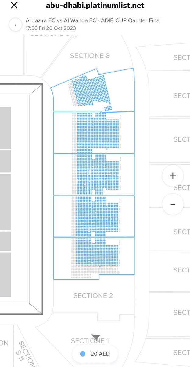 هذا المدرج نبغيه فل sold out
مانبغي ولا كرسي فاضي بهذي الليلة
احتفاليتنا هنا 

الوحدةvsالجزيرة
استاد محمد بن زايد 
كاس أديب

كونوا في الموعد 🔥🇱🇻
لتكن ليلة #زلزال_الأوفياء 

abu-dhabi.platinumlist.net/ar/hall-map/ti…