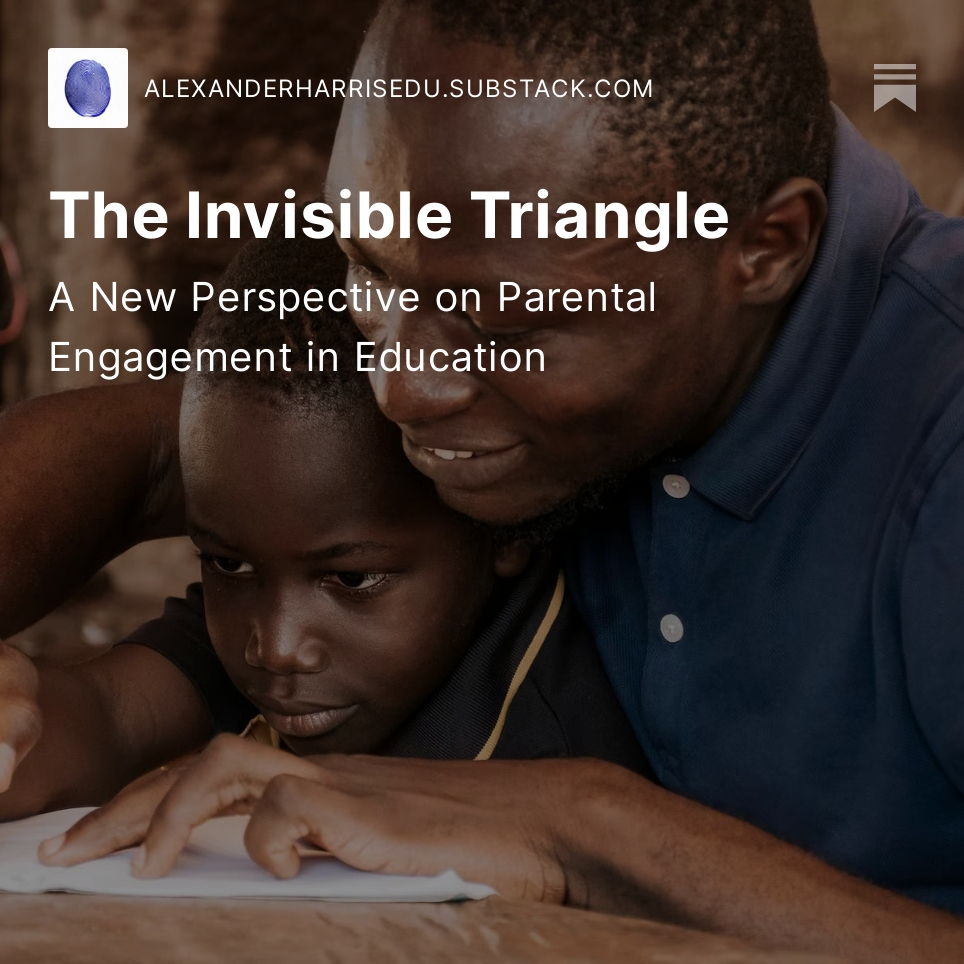 ShirinLaghai's tweet photo. Want to know what the single most important factor is for your your child’s academic and holistic success? The answer is in @thomasaauthor's latest article…
#educationgeneration
The Invisible Triangle https://t.co/ddkQSEHyLF https://t.co/f48vB6wRW2