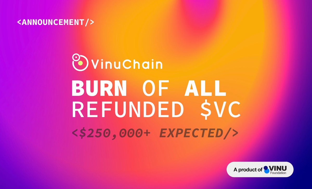 🔥 Kalkışa hazır olun! 🚀 #VinuChain $VC, YANGINA zemin hazırlıyor! 📢 İDO Launchpad'lerimizden iade edilen tüm $VC tokenlerini #YAKIYORUZ! Yanması beklenen $VC'lerin değeri? 👉 Roket gemimize yakıt sağlamak için 250.000 $'dan daha fazla bir miktar YANACAK! 🤑 #burn #crypto…