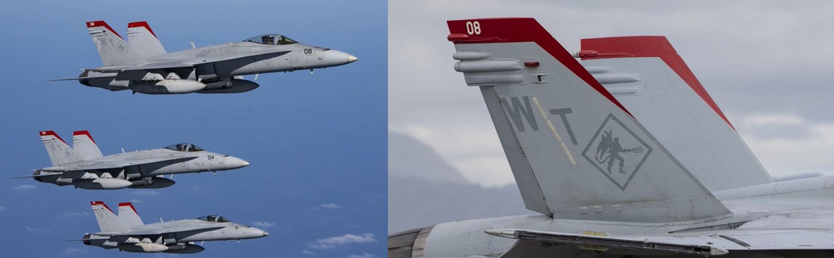 CoronetEast's tweet photo. Three VMFA-232 "Red Devils" departed from Elmendorf #PAED to Honolulu #PHNL as #PINE32 flight, October 13th. They are enroute to Iwakuni MCAS #RJOI on their #UDP deployment. Supporting #ALTRV Coronet West 548 were #CABAL91 (58-0075) and #CABAL92 (57-1432). #CoronetWest #UDP πΊπΈ π―π΅ https://t.co/tmdCSe9NE9