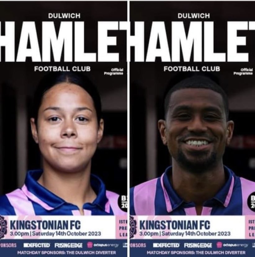 scolly's tweet photo. It’s been a pleasure working with the rest of the team on this years programmes. Celebrating @BhmUK we have produced two different covers for todays @DulwichHamletFC fixture. #DHFC https://t.co/CAiaEDjsHL