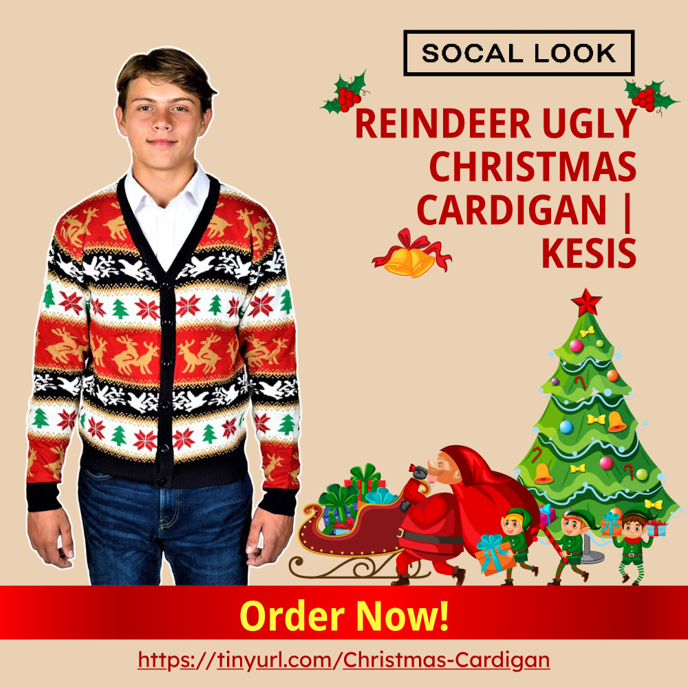 🎄 Spread holiday cheer with our Reindeer Ugly Christmas Cardigan! 🦌🎅❄️ This festive, cozy cardigan is perfect for embracing the holiday spirit. 🎉🎁🎉 tinyurl.com/Christmas-Card… #UglyChristmasSweater #FestiveFashion #HolidayVibes #ReindeerMagic #kesis