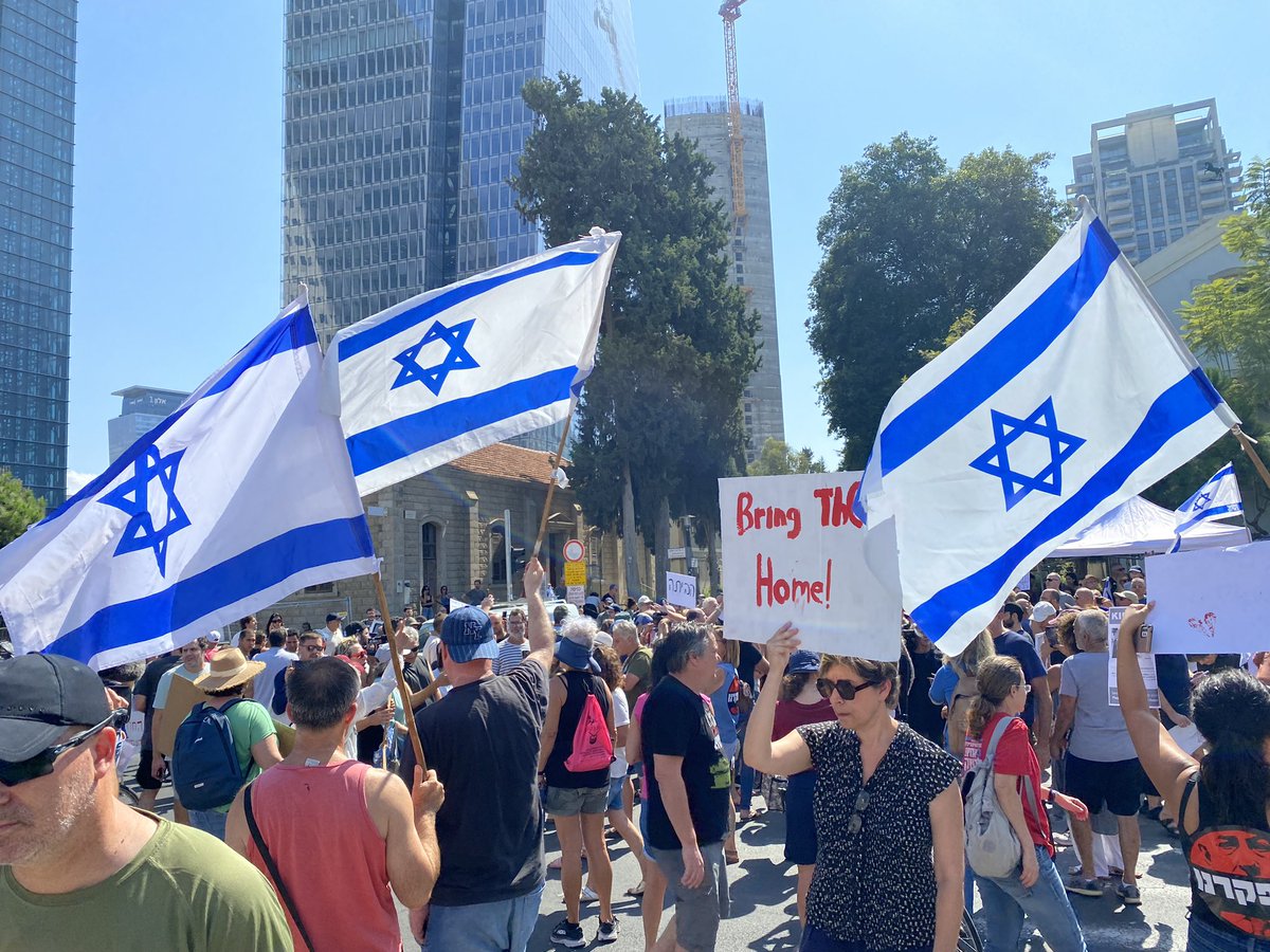 Demonstration in Tel Aviv one week after Hamas’ terror attack - many people here with loved ones kidnapped by Hamas. They are desperate for answers and worried about what will happen once an anticipated ground invasion into Gaza begins