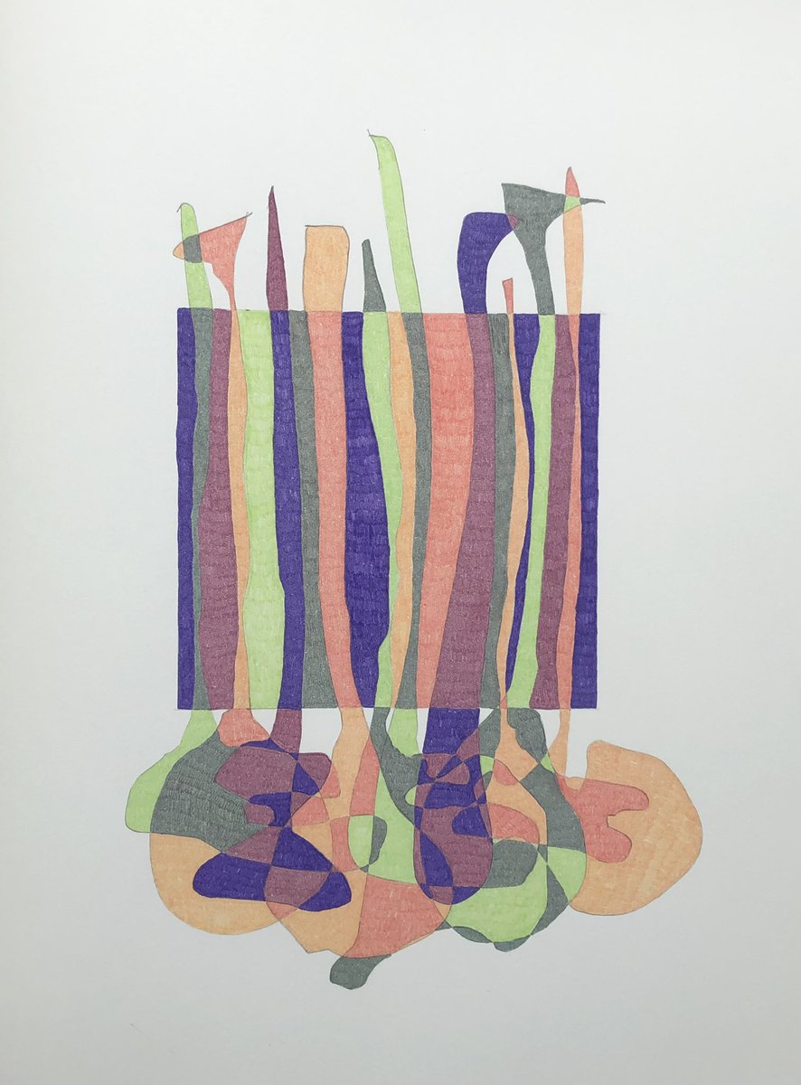 SueBlog1's tweet image. I think these have a bit of an art nouveau vibe, or cell biology. What do you think?
All art pens, H 17.7 x W 11.8 cm, H 16.4 x W 11.1 cm, H 19.4 x W 13.1 cm.