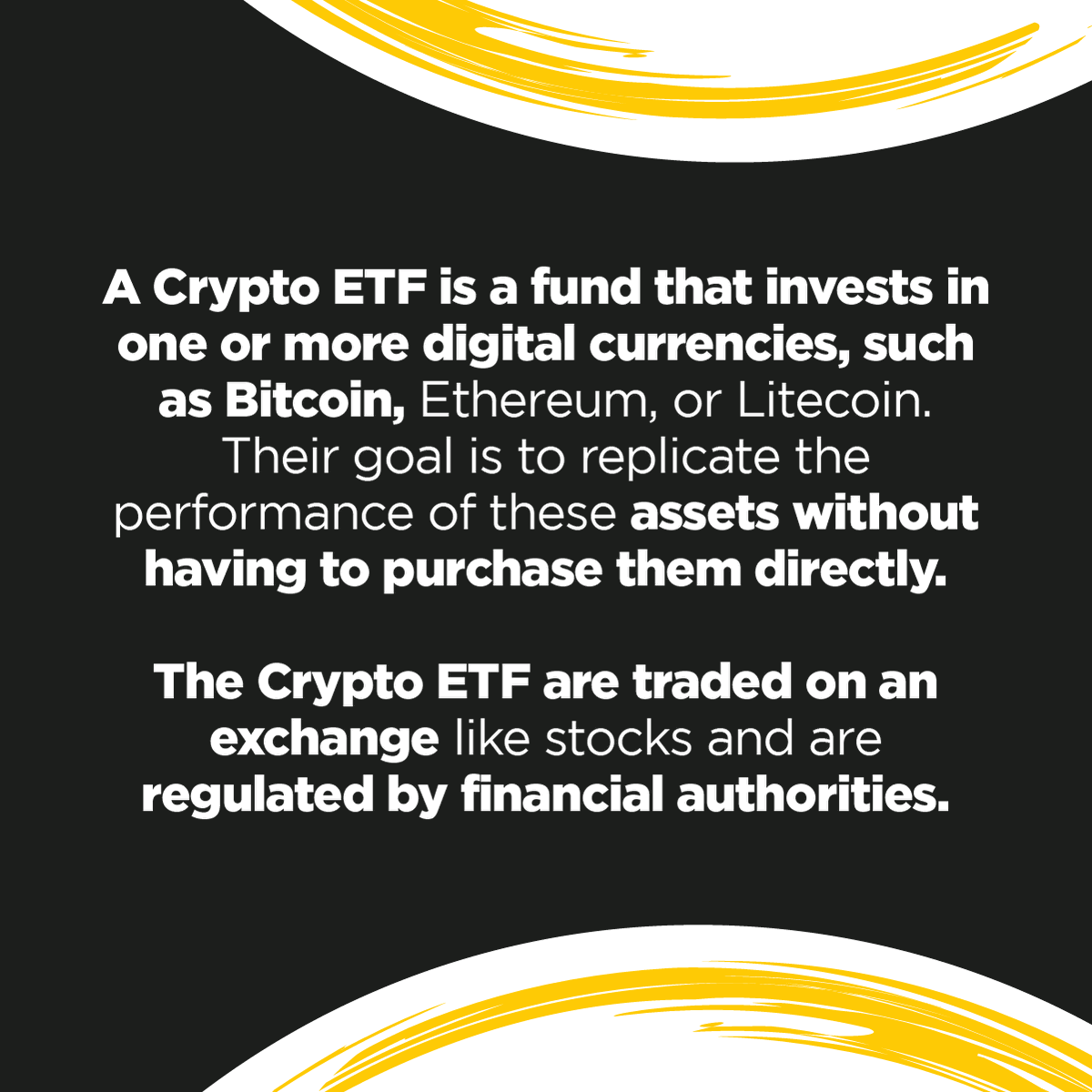 Megaacademy_en's tweet image. 🫵🤓Do you want to #invest in #Cryptocurrencies without complications?🤩 Discover #Crypto #ETFs, a new way to access the #digitalmarket but with the legal security of #financial regulators 🪙👨‍⚖️📈 Come and #learn more about ETFs at #MegaAcademy, the crypto expert!