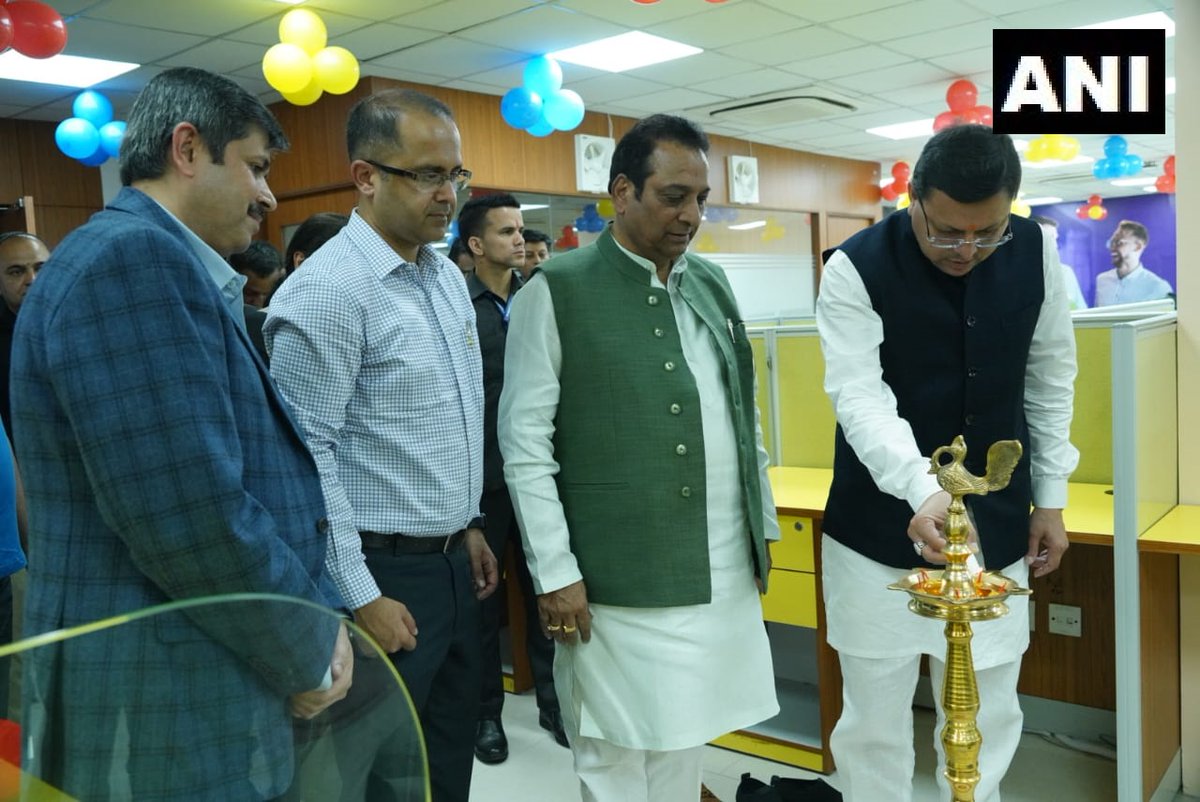 ANINewsUP's tweet photo. Uttarakhand Chief Minister Pushkar Singh Dhami, today,  launched the local office of Hexaware Technology at Doon Business Park, Transport Nagar, Dehradun: CMO https://t.co/yhQ05LPL2s
