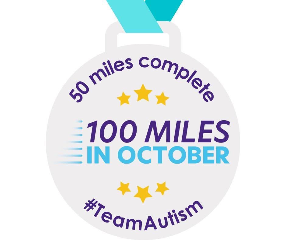 amyb181's tweet photo. Hit the 50 mile mark this morning…and now my face matches my nose 😷😂. 

Halfway to 💯 🙌🏻🙌🏻 

https://t.co/AUOkV82Q2K

@Autism https://t.co/dHBYX5SAvp