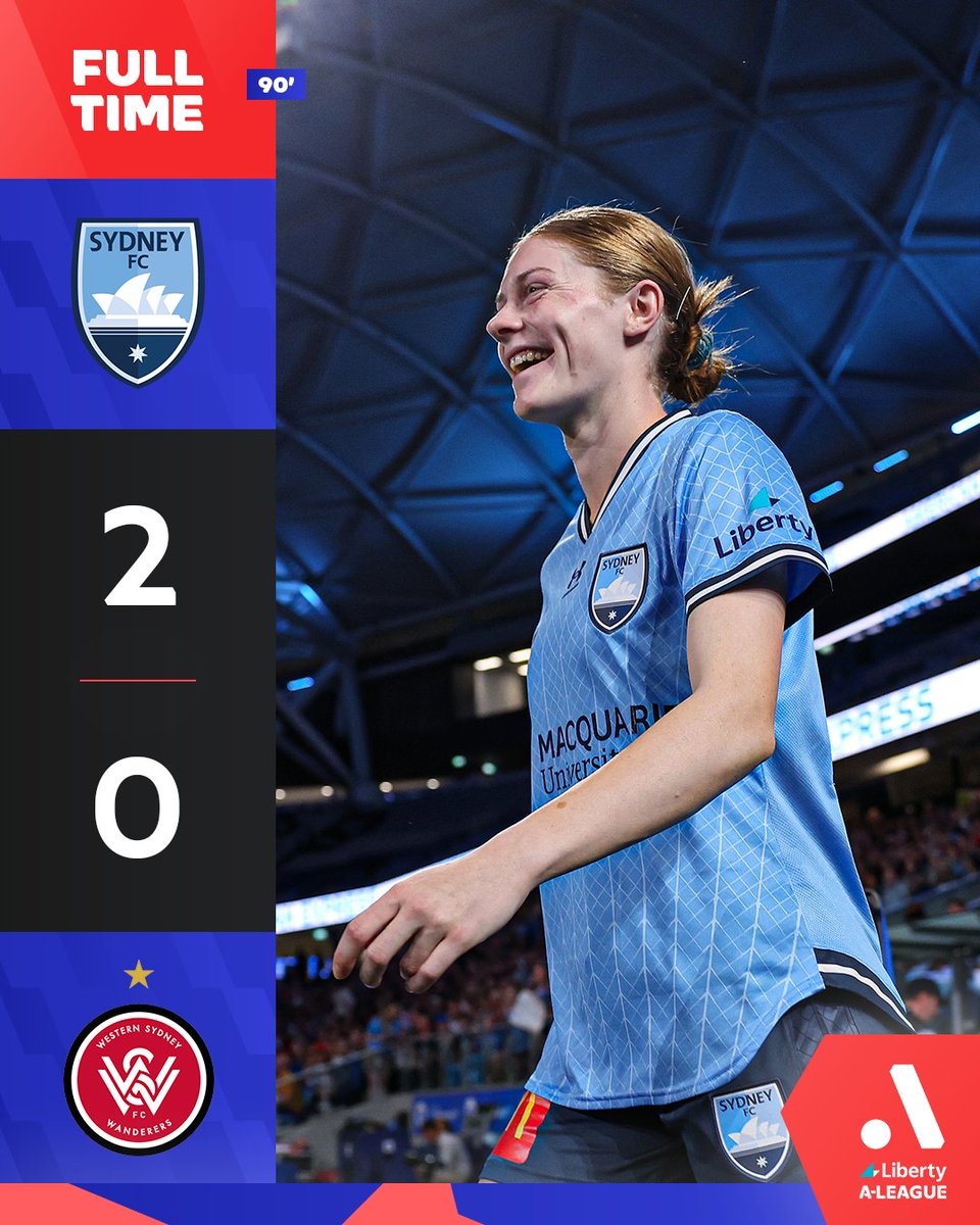 aleaguewomen's tweet photo. Sydney FC win the Sydney Derby in front of the biggest crowd for a domestic women’s match in Australian Football history! 🔵🔥

Sky Blues claim the bragging rights on an historic night for the Liberty A-League ❤️

📰 Full-time wrap: https://t.co/SE5oxtrL0j

#ALW #SydneyDerby https://t.co/grJ43MBCV2