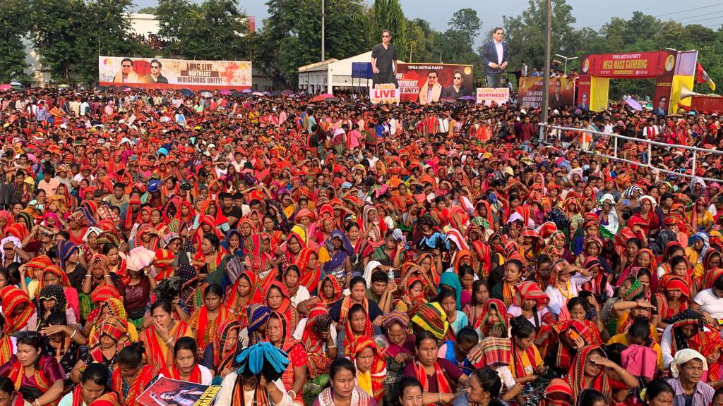 SangmaConrad's tweet photo. I am glad to be in Tripura to show solidarity with @PradyotManikya and the Tiprasa community and as indigenous leaders we will give our support to ensure their demands are taken up in the Parliament. I thank the people for welcoming me with so much love. As indigenous people of this great nation, let us continue to stand for each other.