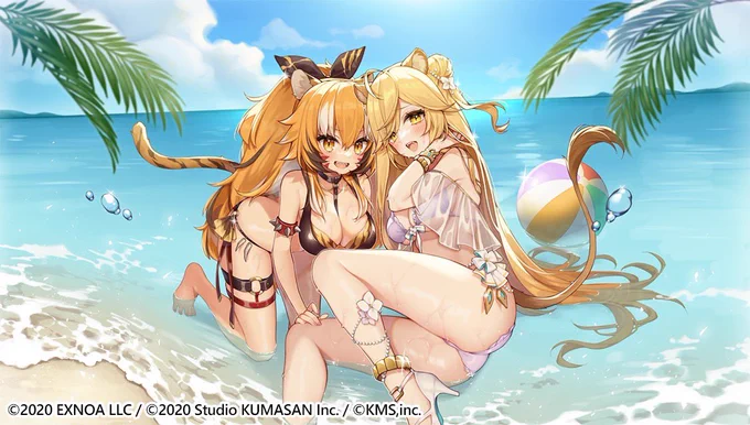 【仕事絵】遅くなりましたが、合同会社EXNOA様『ミストトレインガールズ』にてPTスキル「ライバルと真夏のバカンス」「チョコレートはお好きですか」を担当致しました入手して下さった方々ありがとうございました〜!#ミストトレインガールズ  #ミストレ 
