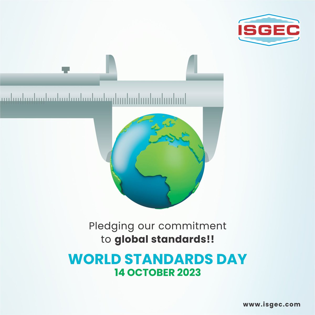 Isgec_engg's tweet photo. On World Standards Day, we proudly pledge our commitment to universal global standards that unite us all. These standards transcend borders, ensuring quality, safety, and unity worldwide.

#WorldStandardsDay2023
#IsgecHeavyEngineering
#EngineeringForExcellence https://t.co/tA3ZACT396