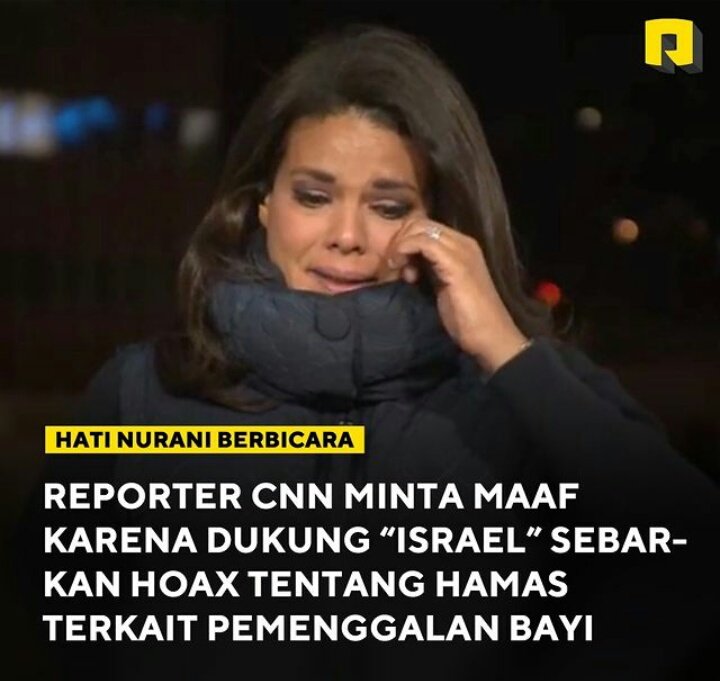 Reporter CNN Sara Sidner mengeluarkan permintaan maaf setelah membela klaim "Israel" bahwa Hamas memenggal kepala bayi dalam serangan akhir pekan lalu melalui siaran langsung, dan mengakui bahwa laporan tsb tdk dikonfirmasi.