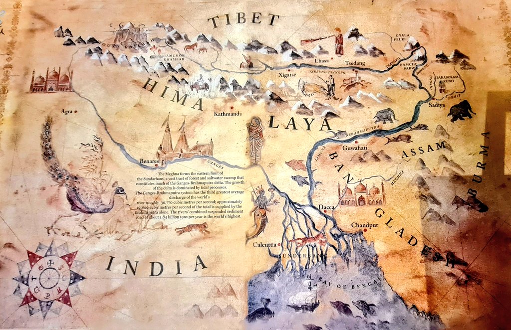 rajbhagatt's tweet image. A #Map displayed in the #Brahmaputra heritage museum, Guwahati.  I couldn&apos;t find who did this but this is a great work of art 😍