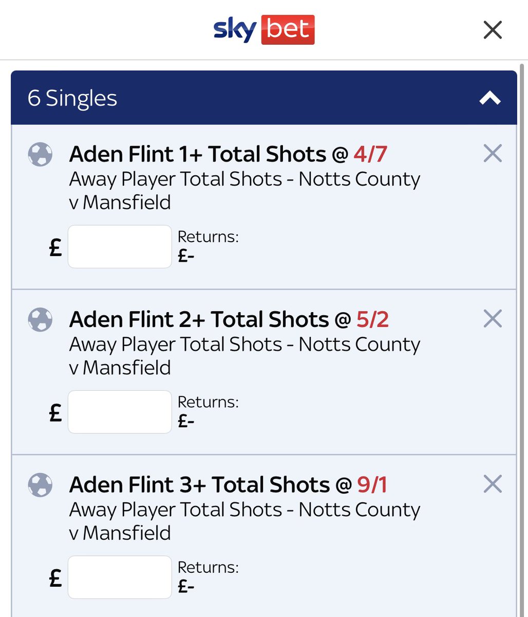 bettingvillage's tweet photo. Mansfield player shout 📝

Flint had 1+ shot in 9/11 League Two starts &amp; ALL 5 away.

He's had 3 shots in x 3 matches.

Huge threat from set pieces so there are a couple of shouts here with skybet on his shots but also goalscorer odds as outsiders 👌🏼 

18+ gambleresponsibly https://t.co/EXV3zrhkmD