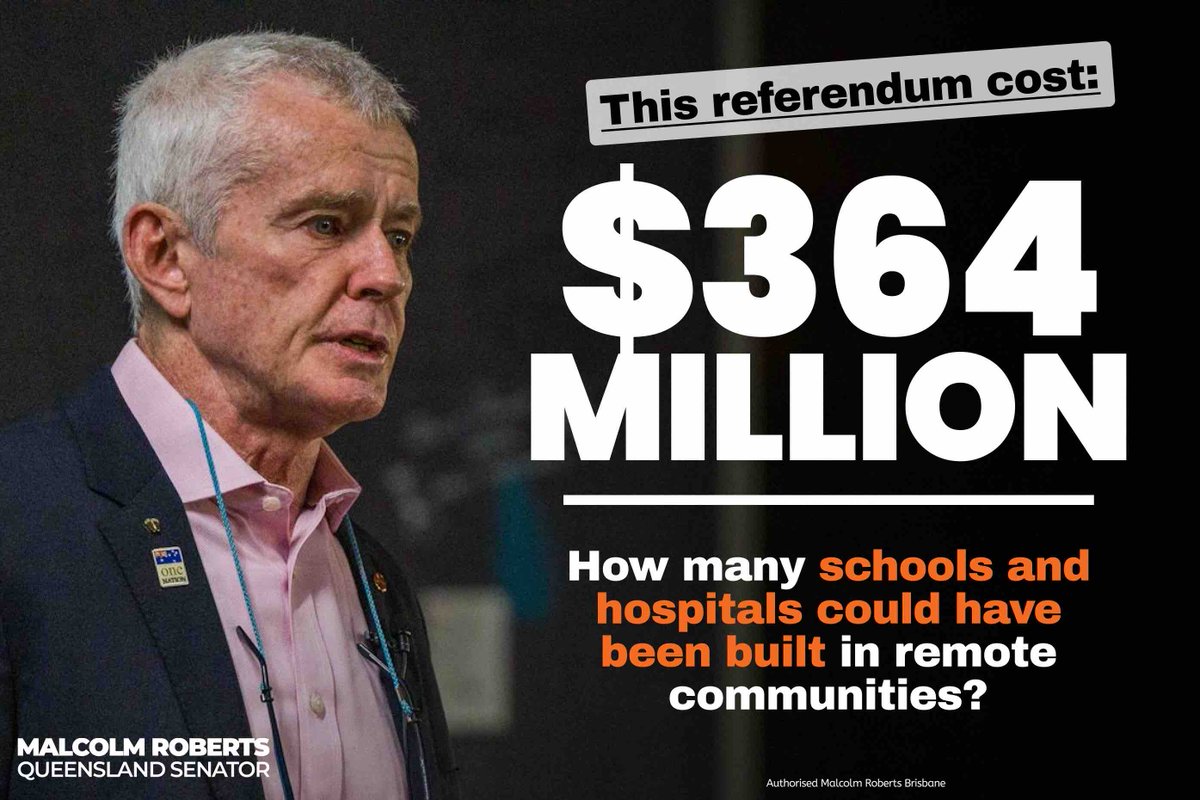MRobertsQLD's tweet photo. The referendum would have never helped Aboriginal and Torres Strait Islanders.

Now is the time for an audit, so we can find out where billions of dollars that isn’t making it to communities are being stolen. https://t.co/CqBnKJ9qV3